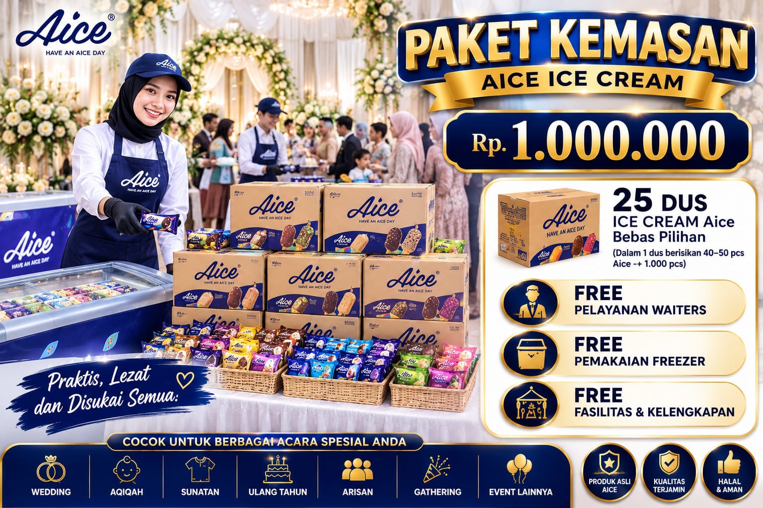 Paket Kemasan Aice Ice Cream Rp 1.000.000