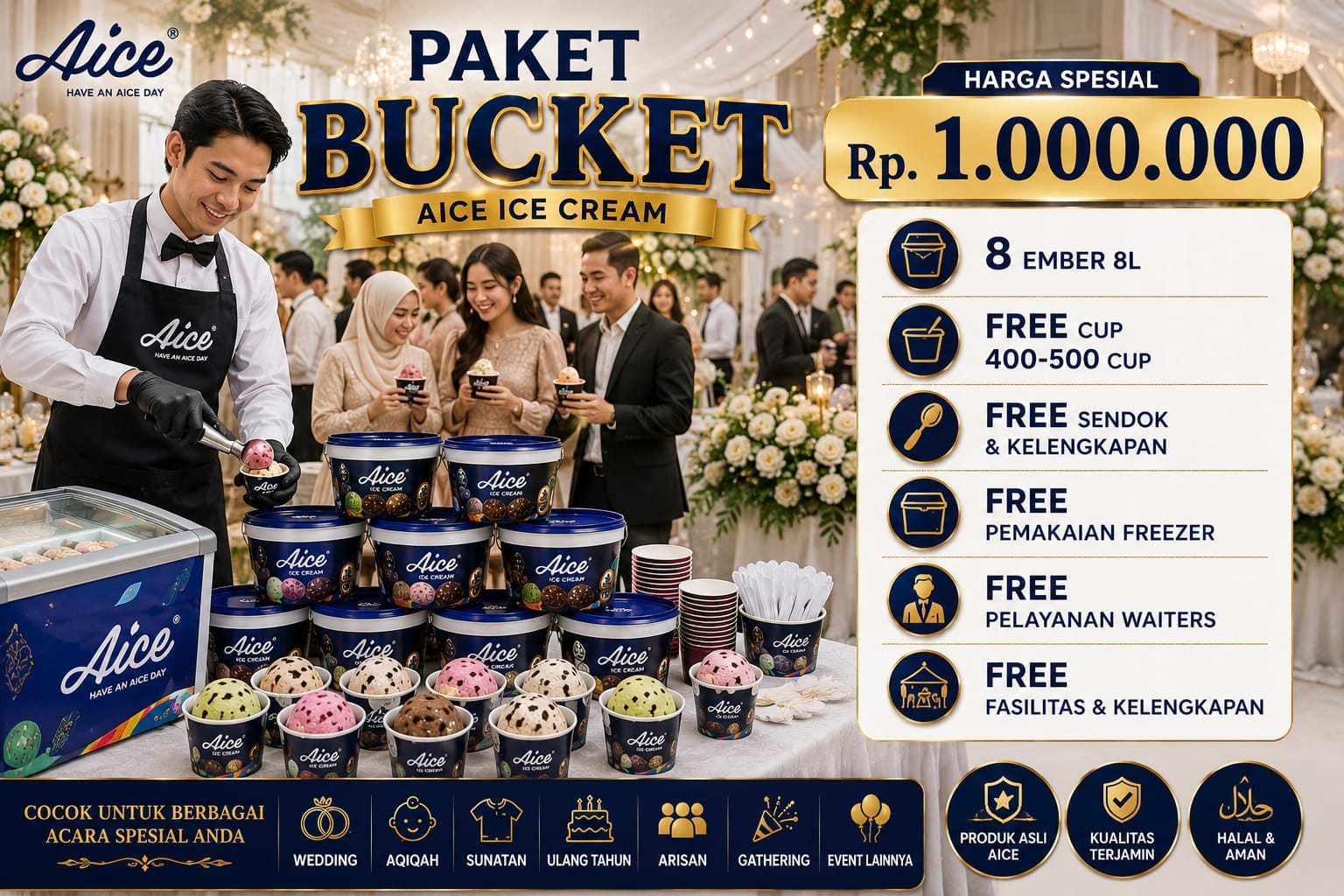 Paket Bucket Aice Ice Cream Rp 1.000.000