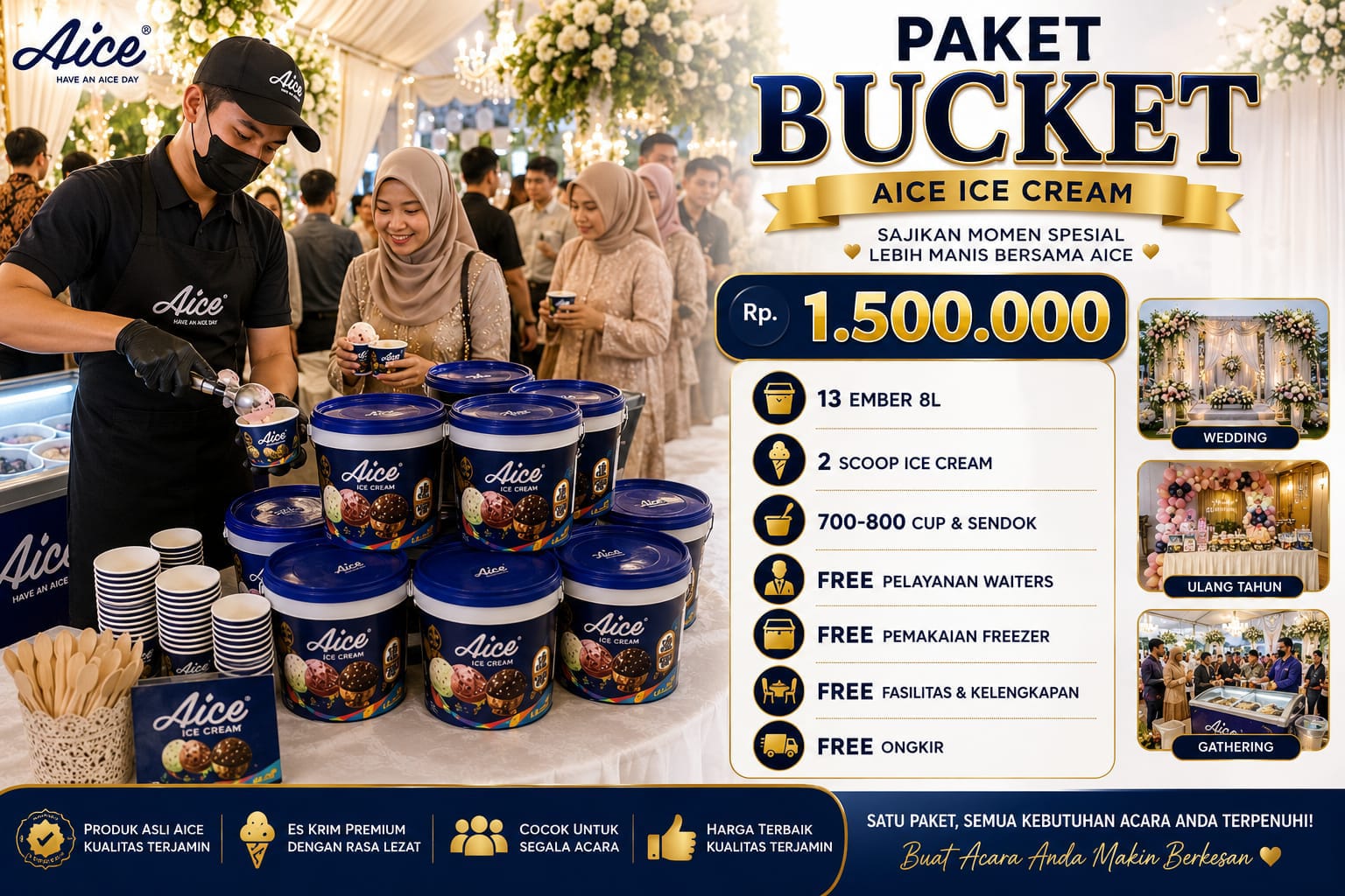 Paket Bucket VIP Aice Ice Cream Rp 1.500.000