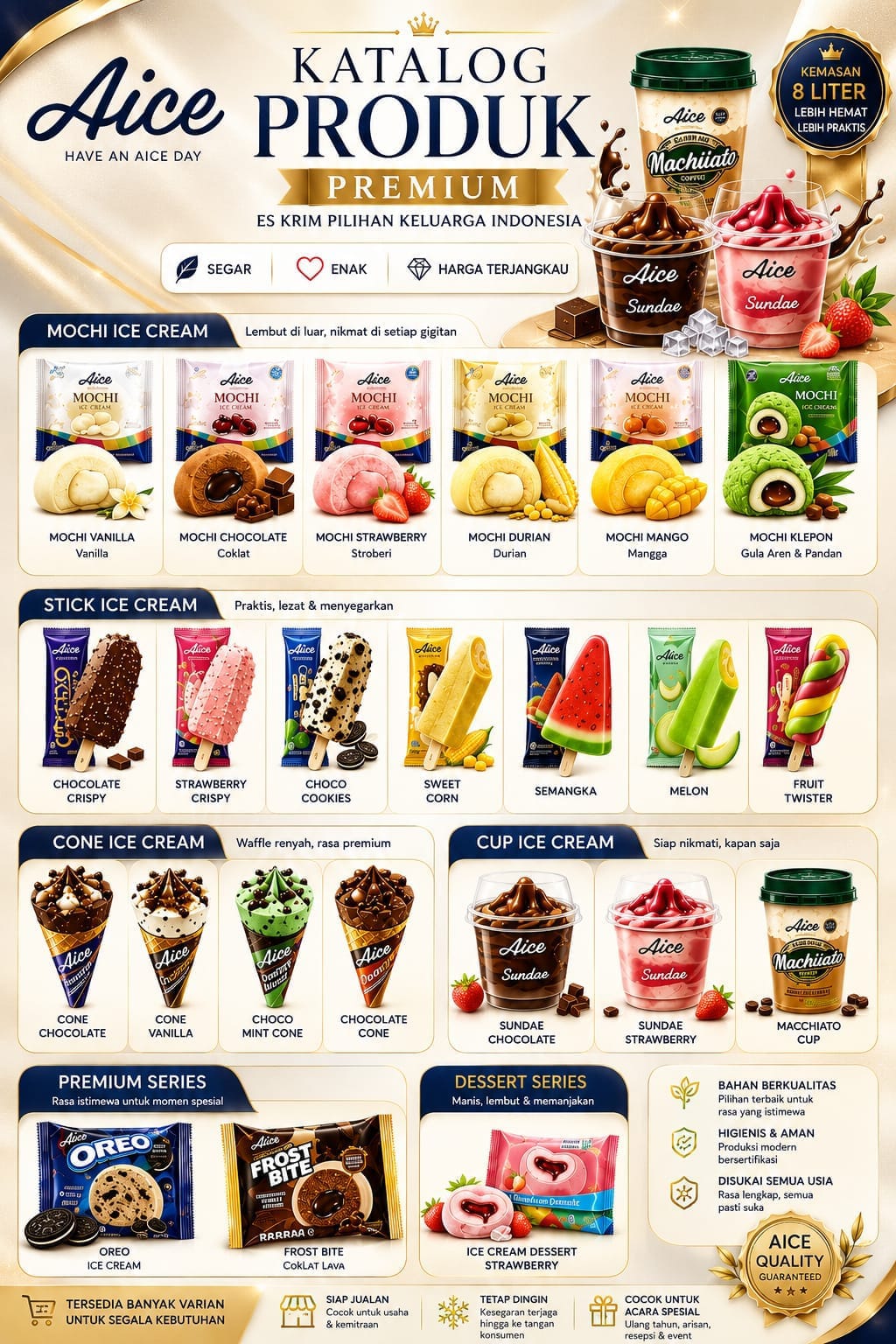 Katalog Produk Premium Aice Mochi dan Stick