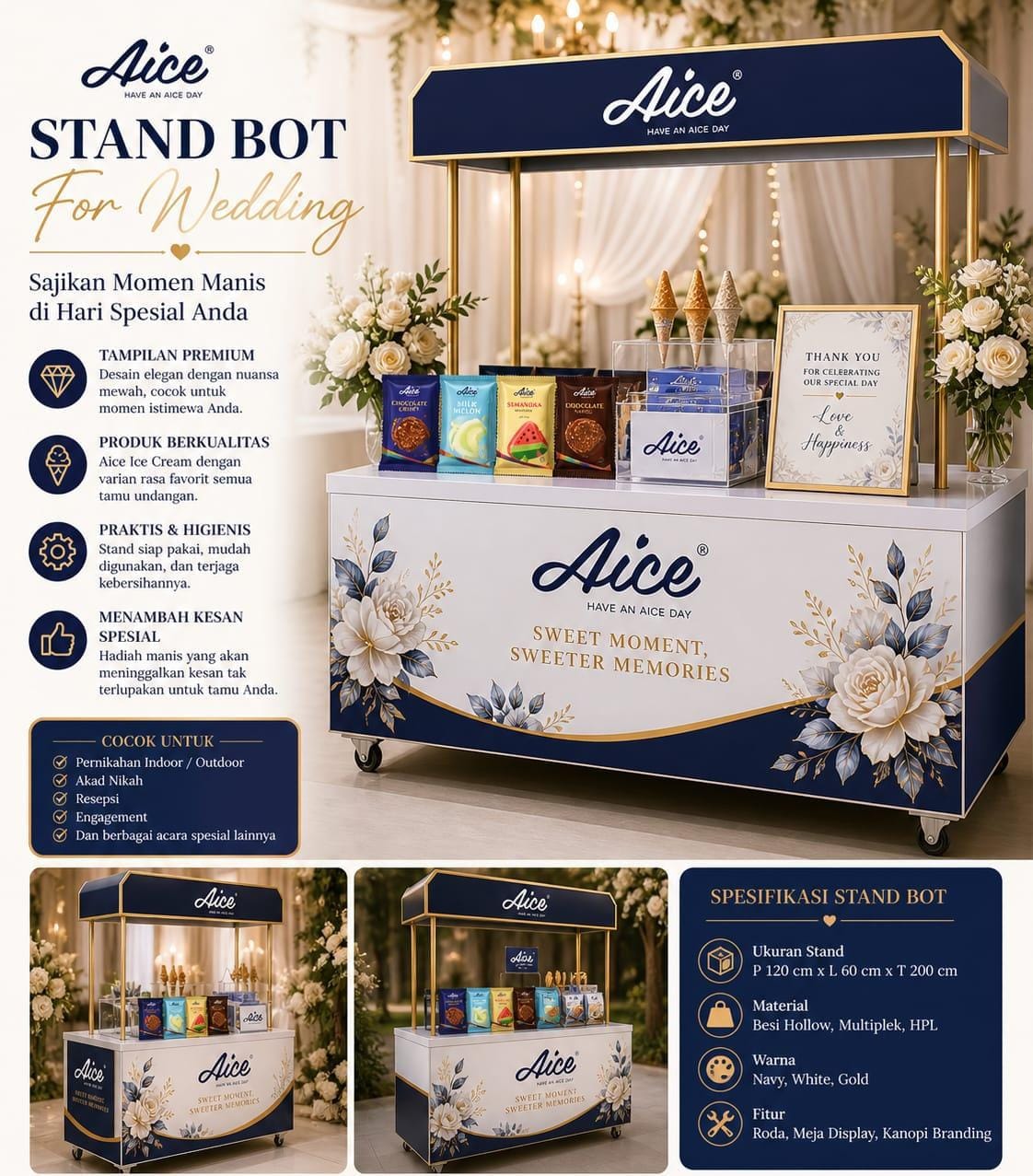Stand Booth Aice For Wedding Mewah