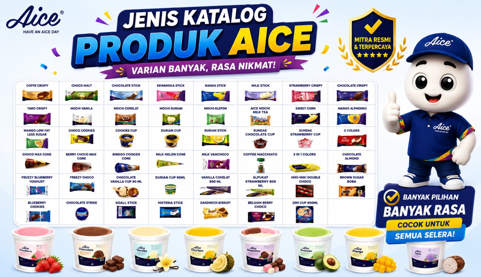 Jenis Katalog Produk Aice Varian Banyak Rasa Nikmat