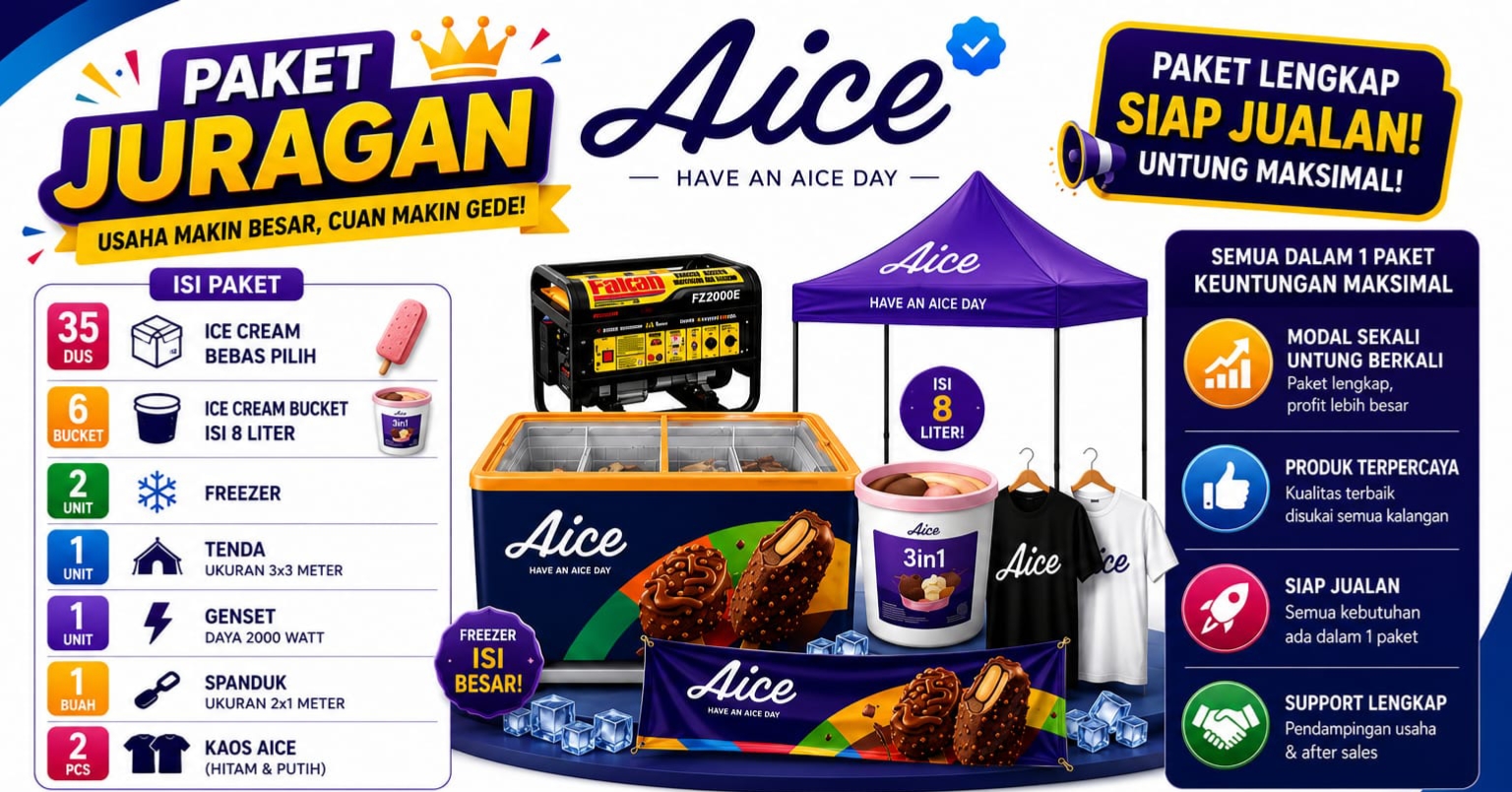 Paket Juragan Kemitraan Aice Rp 3.000.000